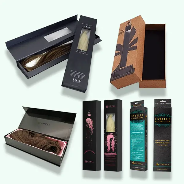 Packaging with Hair Extension Boxes