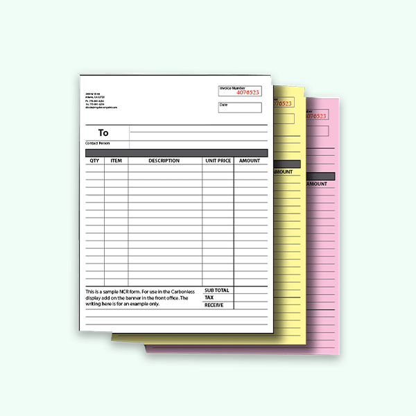 Custom Carbonless Forms Printing | Free Rush Shipping USA