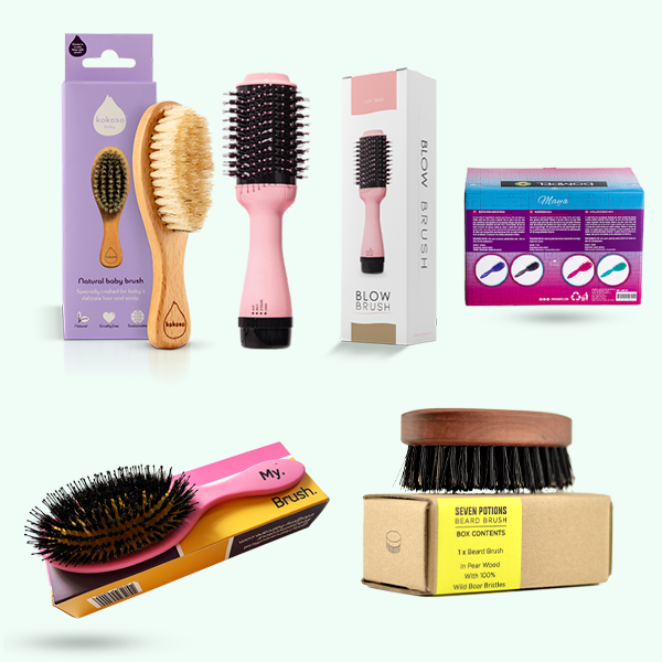 Packaging with Hair Brush Boxes