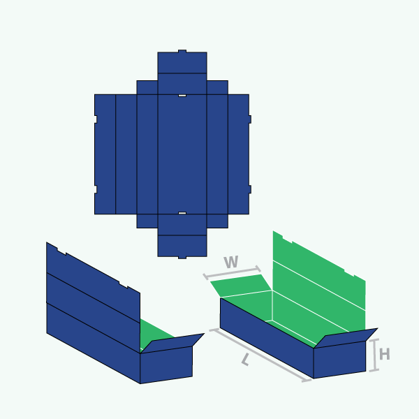 Packaging with Full Flat Double Tray