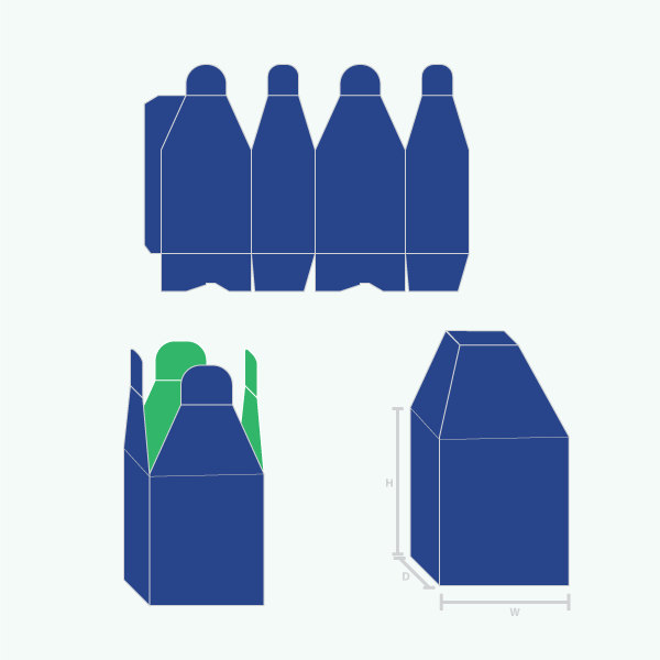 Packaging with Square Box with Ladder Top