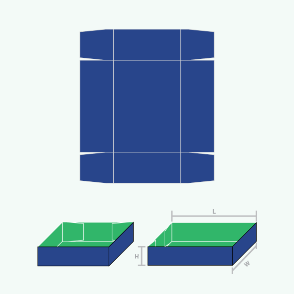 Packaging with Four Corner Tray