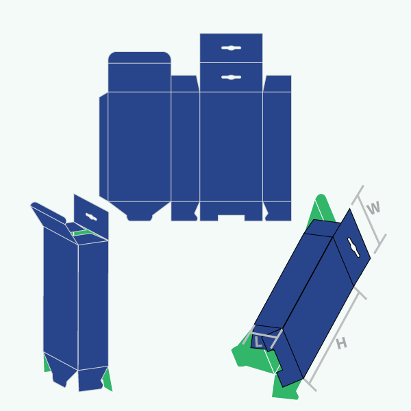 Packaging with Five Panel Hanger Snap Lock Bottom