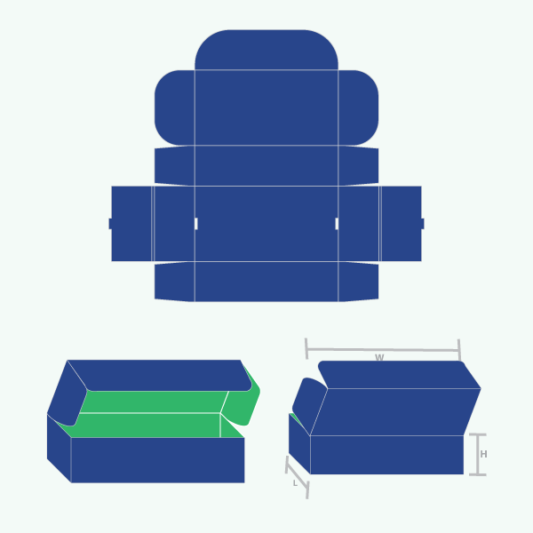 Packaging with Roll End Tuck Top