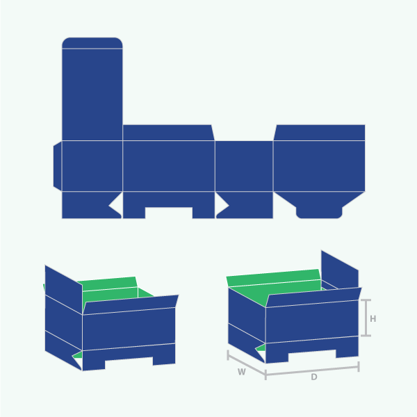 Packaging with 1-2-3 Bottom Display Lid