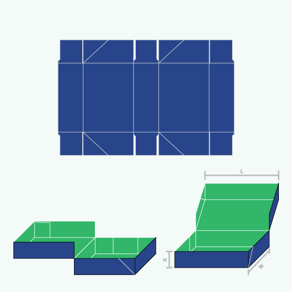 Packaging with 4 Corner Tray With Lid