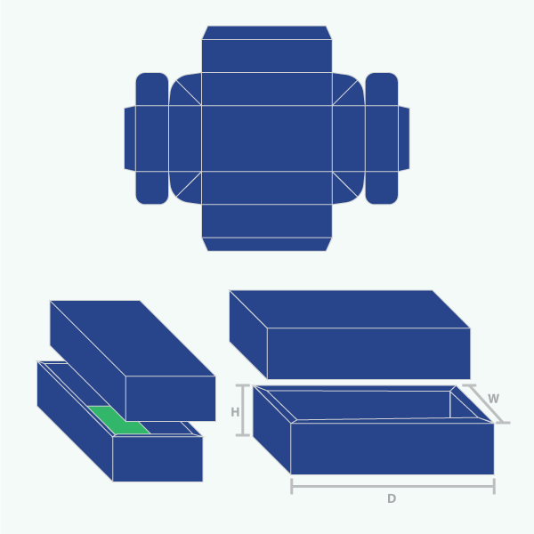 Packaging with Double Wall Frame Tray Lid