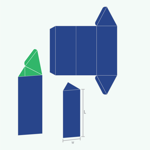 Packaging with Prism Shaped Box