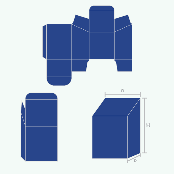 Packaging with Slope Top Reverse Tuck End