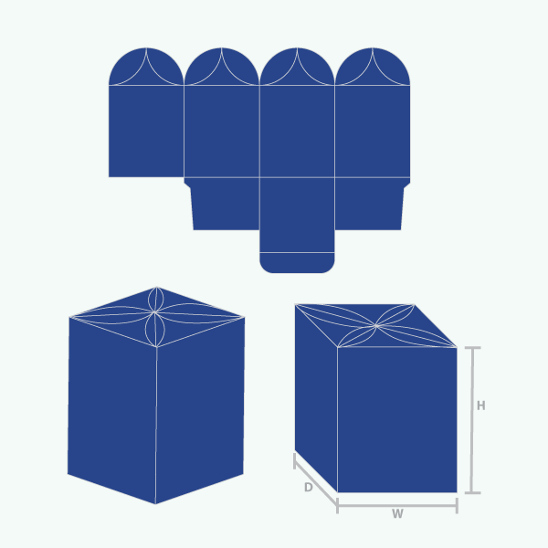 Packaging with Flower Shaped Top Closure