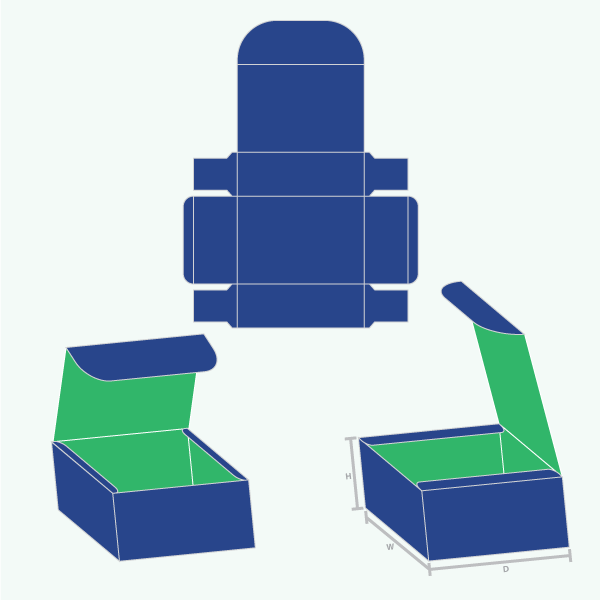 Packaging with Four Corner With Display Lid