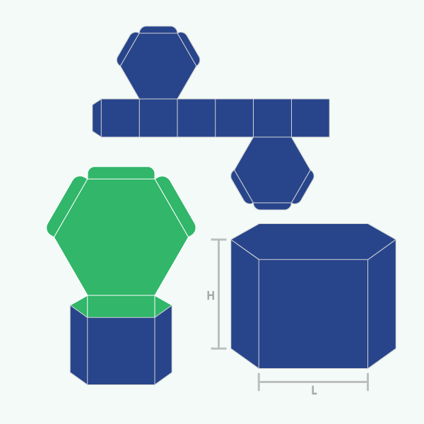 Packaging with Hexagon